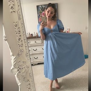 Abercrombie Blue Puff Sleeve Dress